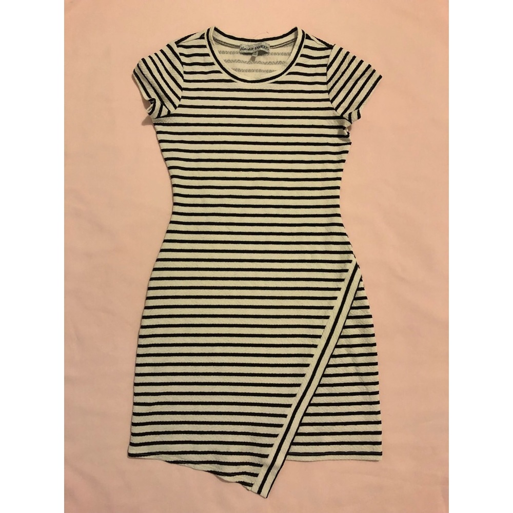 White & black striped dress